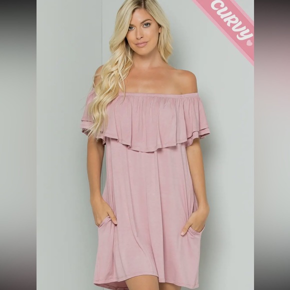 Sweet Lovely By Jen Dresses & Skirts - NWT Pink Off-Shoulder Dress Plus Size